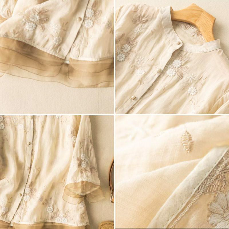 Isabella Cotton-Linen Blouse