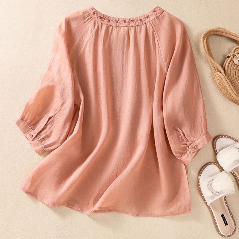 Serafina Cotton-Linen Blouse