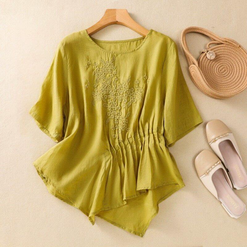 Elira Cotton-Linen Blouse