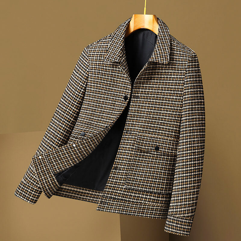 Malcolm Houndstooth Wool Jacket