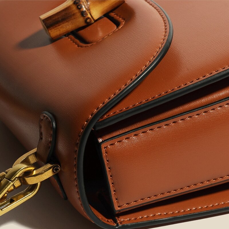 Valentina Leather Bamboo Handbag