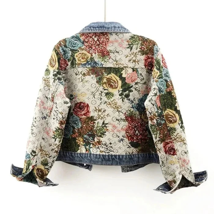 Camellia Floral Denim Jacket