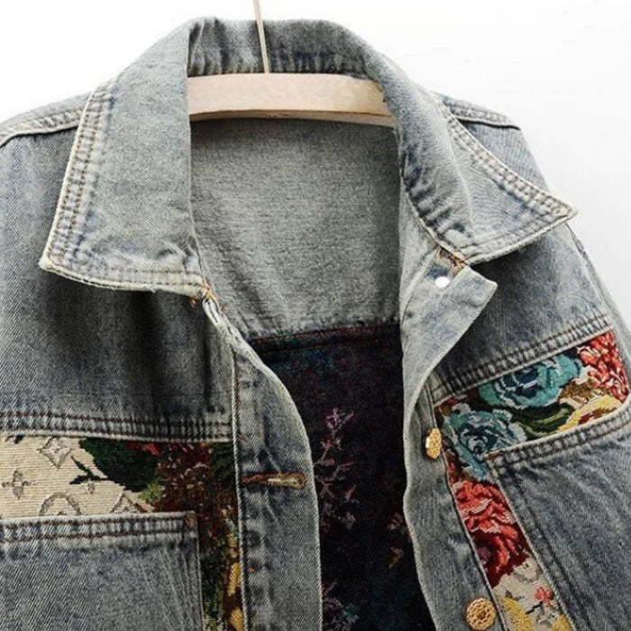 Camellia Floral Denim Jacket