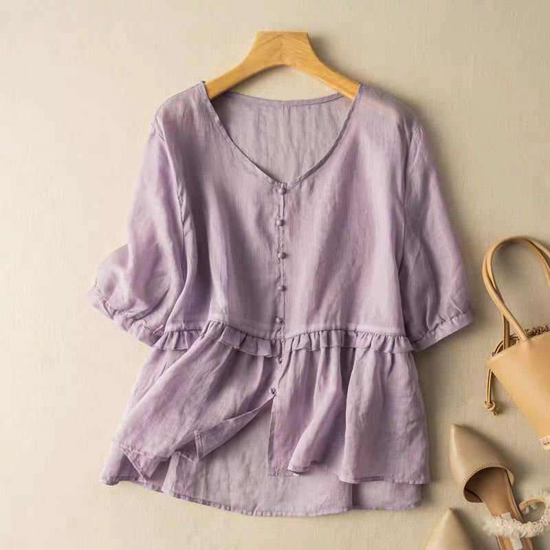 Natalie Cotton-Linen Blouse