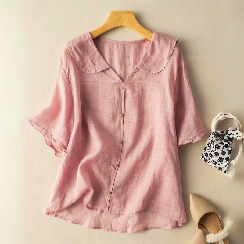 Clara Cotton-Linen Blouse