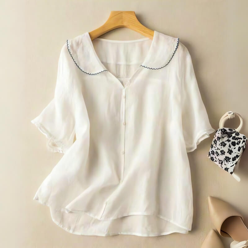 Clara Cotton-Linen Blouse