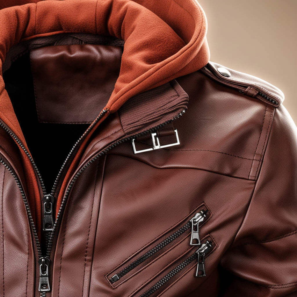 Robert Hooded Leather Jacket