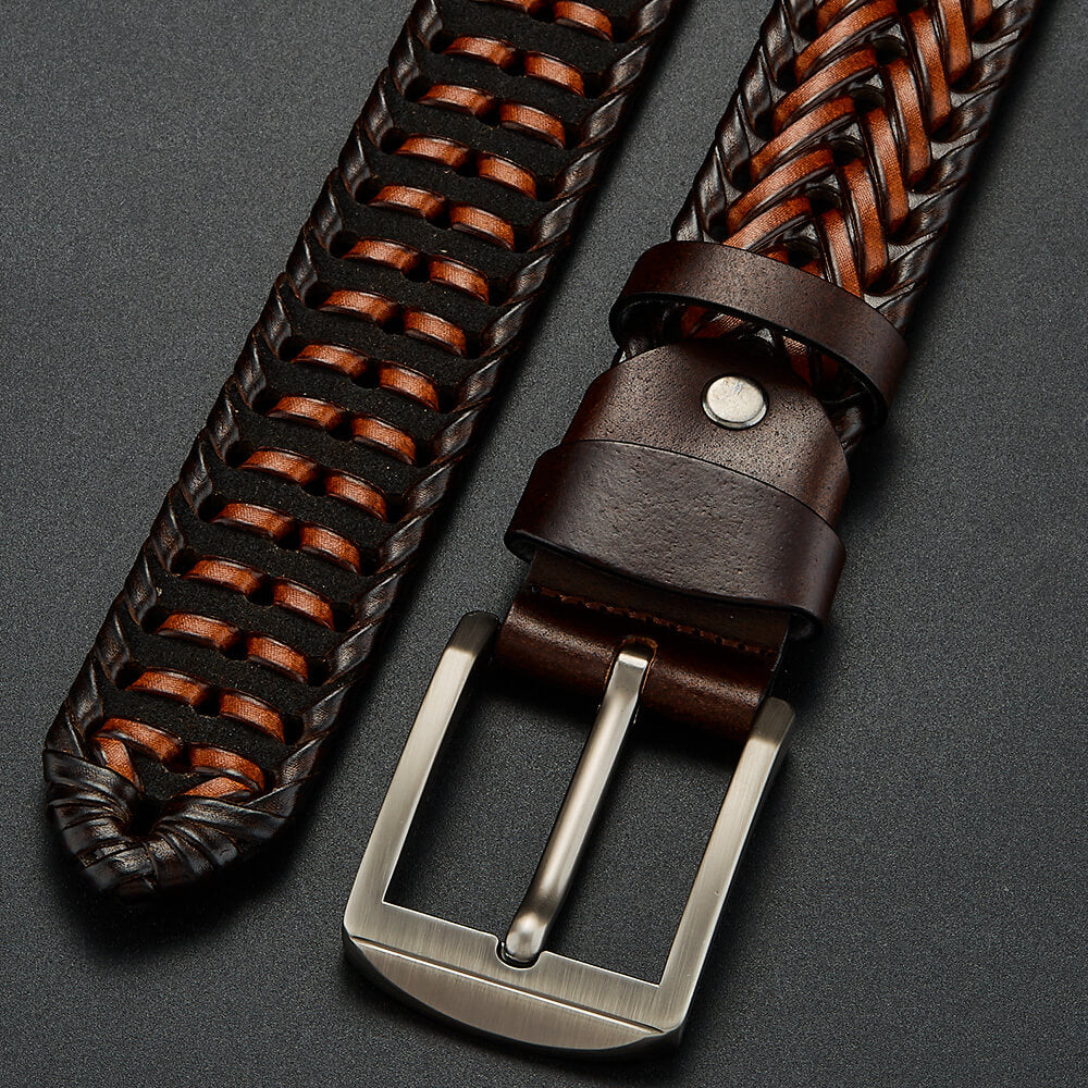 Braided Genuine Leather Belt