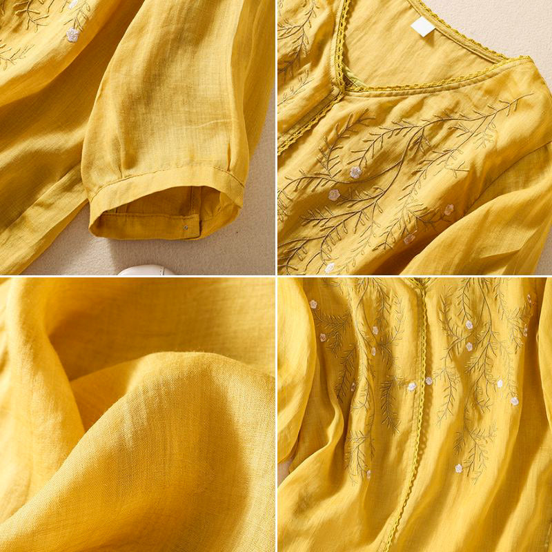 Celina Cotton-Linen Blouse