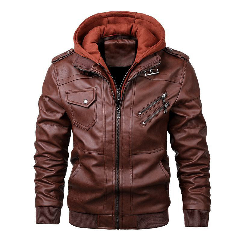 Robert Hooded Leather Jacket