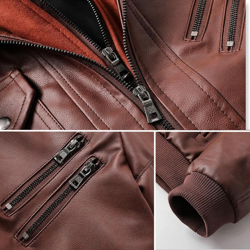 Robert Hooded Leather Jacket