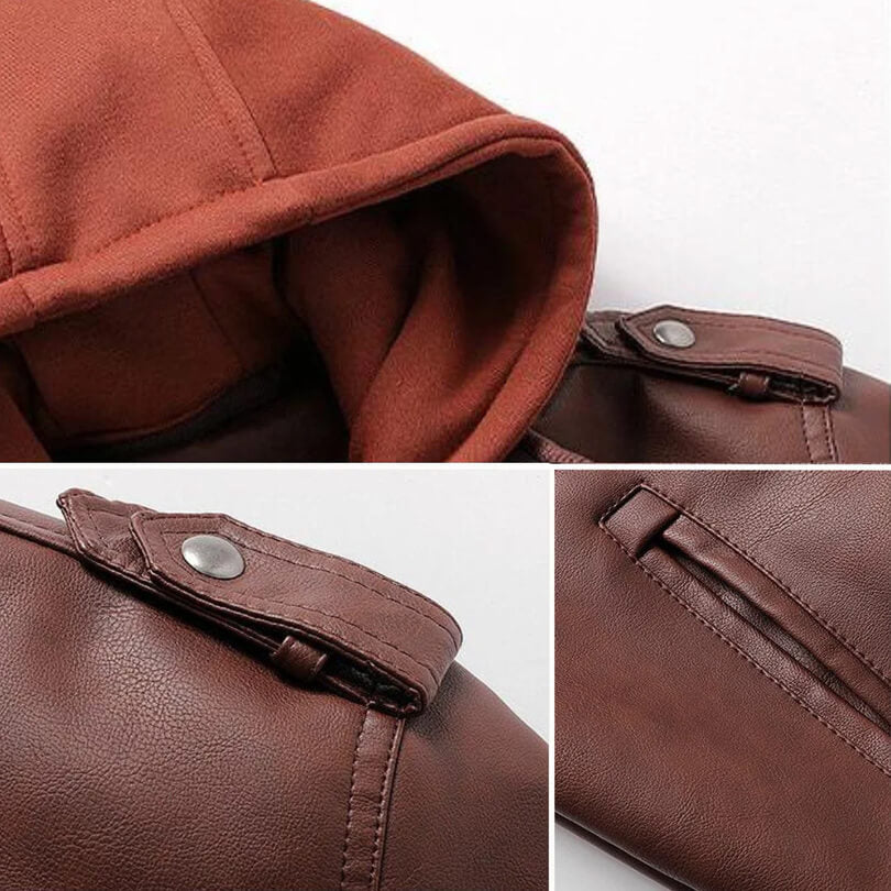 Robert Hooded Leather Jacket