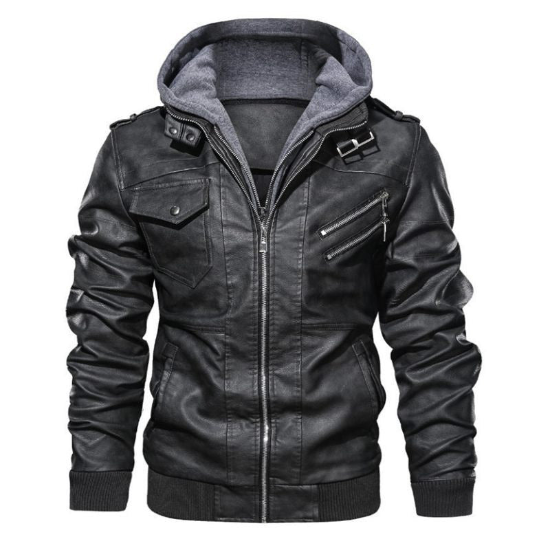 Robert Hooded Leather Jacket