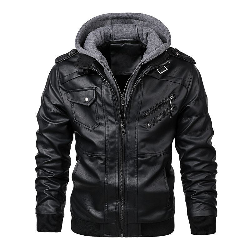 Robert Hooded Leather Jacket