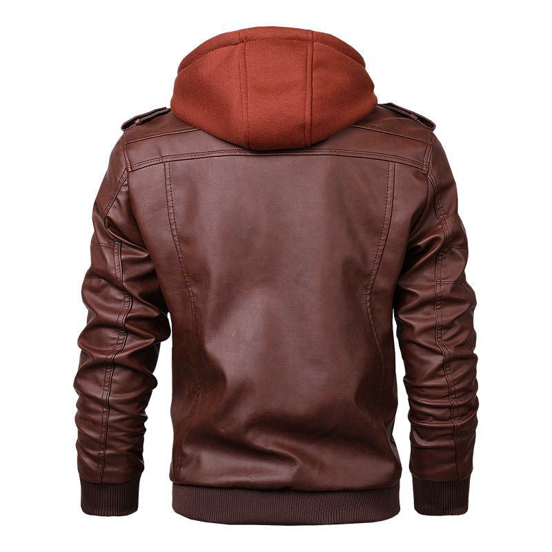 Robert Hooded Leather Jacket