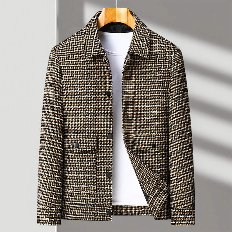 Malcolm Houndstooth Wool Jacket