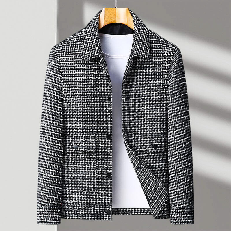 Malcolm Houndstooth Wool Jacket