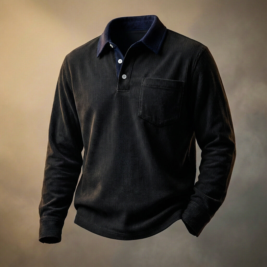 Scott Corduroy Long Sleeve Polo