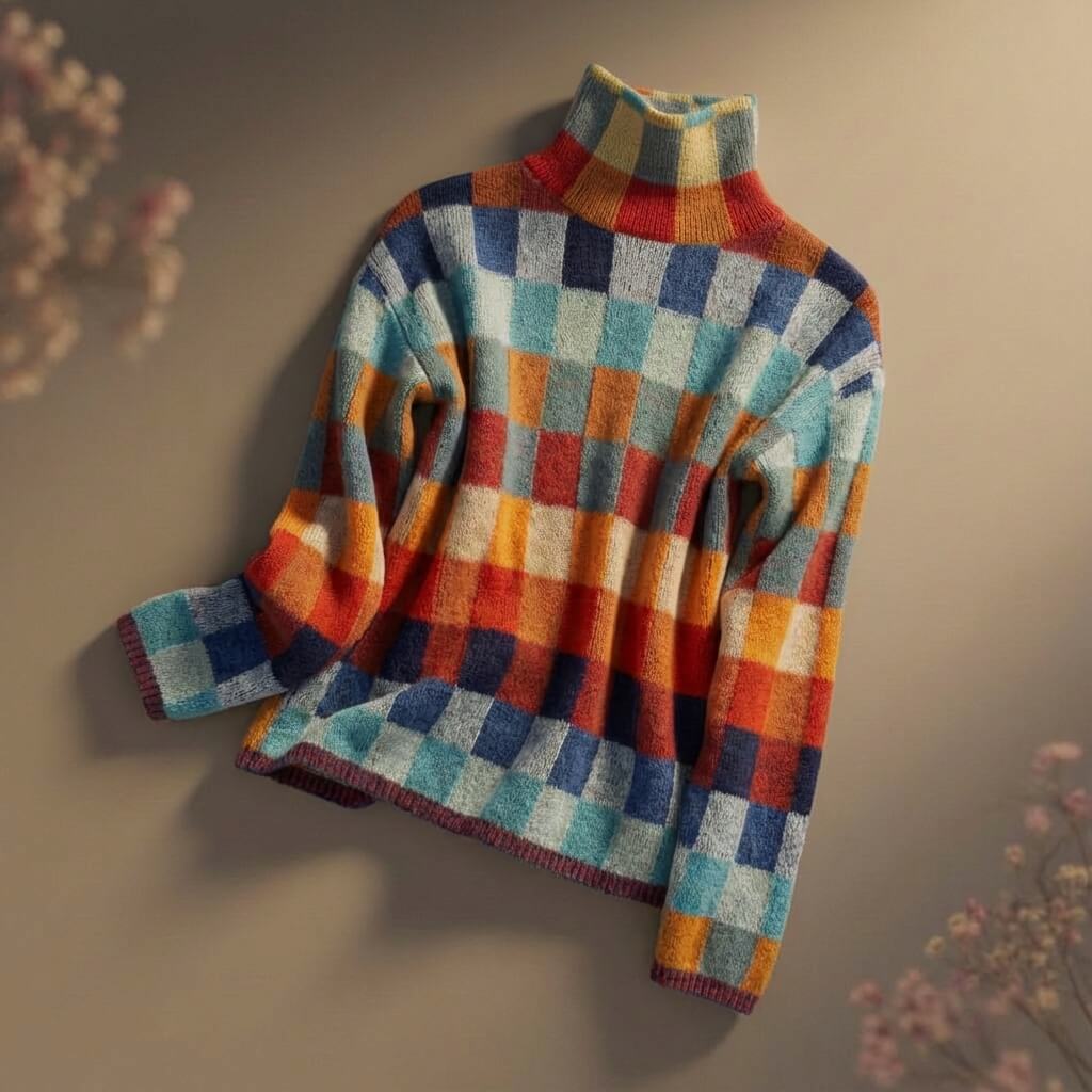 Emma Checkered Merino Sweater