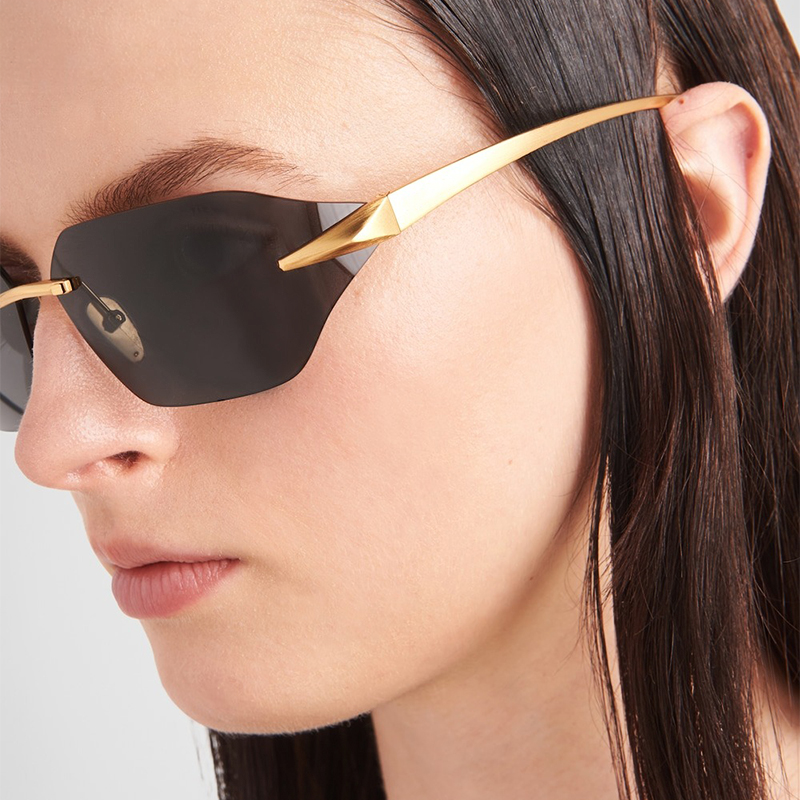 Golden Rimless Sunglasses